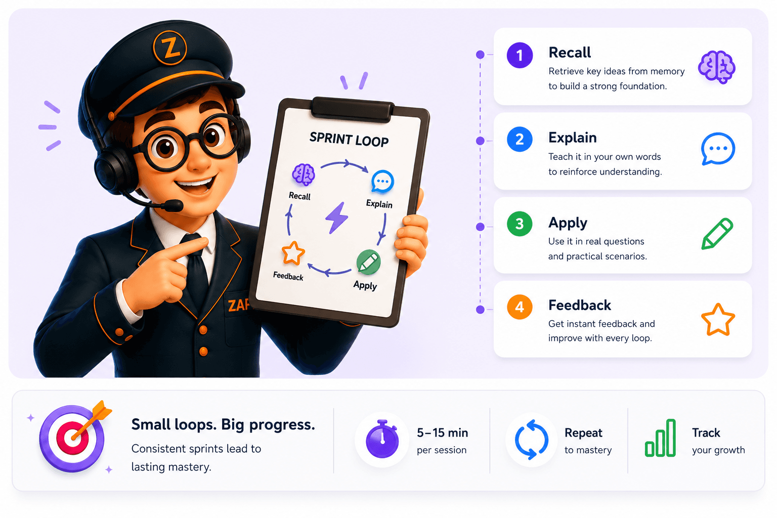 GoZap sprint session interface